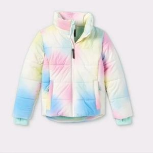 Like new Girls all in motion multicolor tie dye winter puffy coat